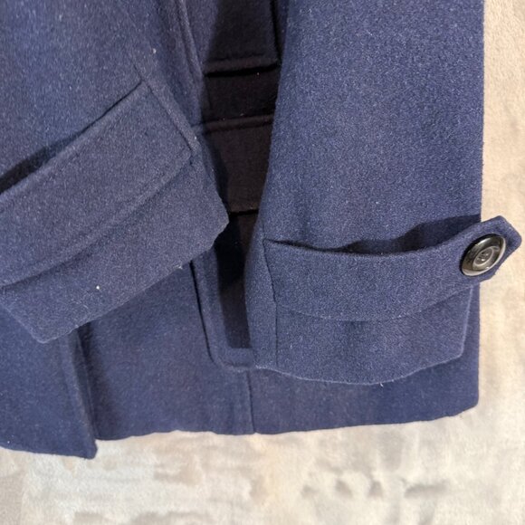 Merona Plus Size Navy Wool Blend Hooded Heavyweight Coat Women’s XXL Jacket - Picture 4 of 11